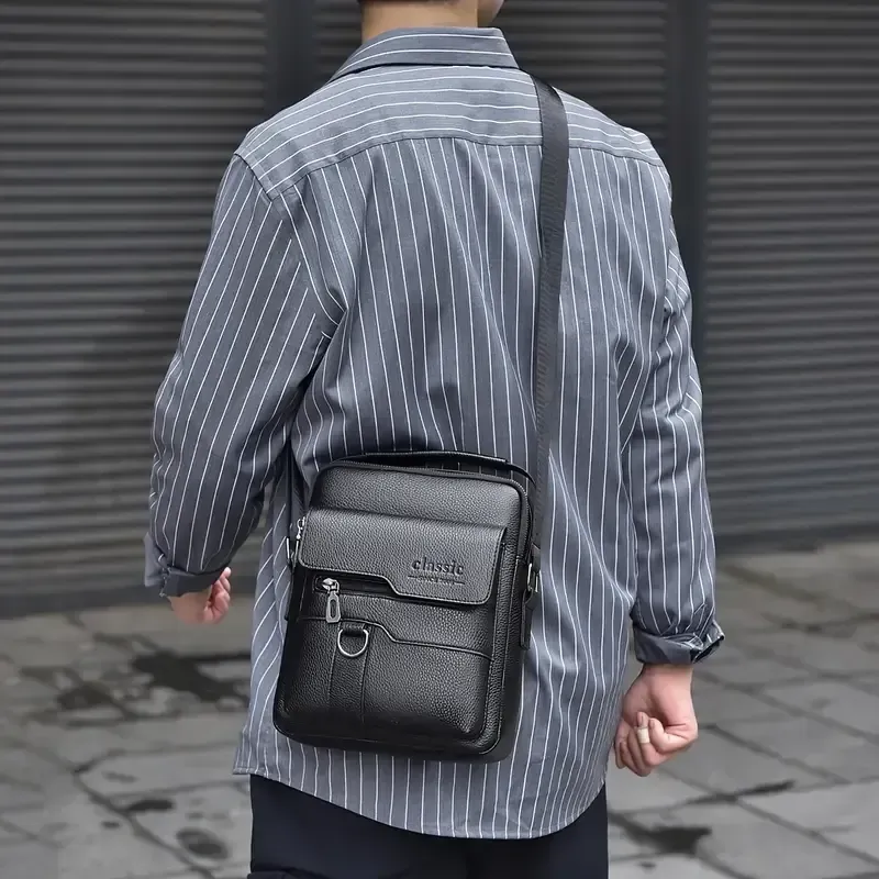 Bolsa Crossbody Vintage Masculina - Grande Capacidade