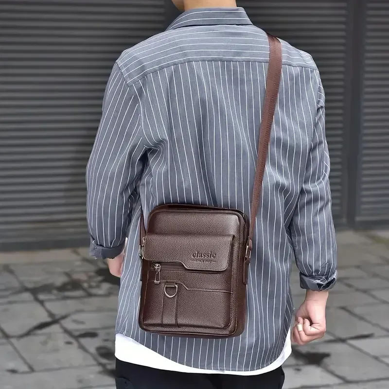Bolsa Crossbody Vintage Masculina - Grande Capacidade