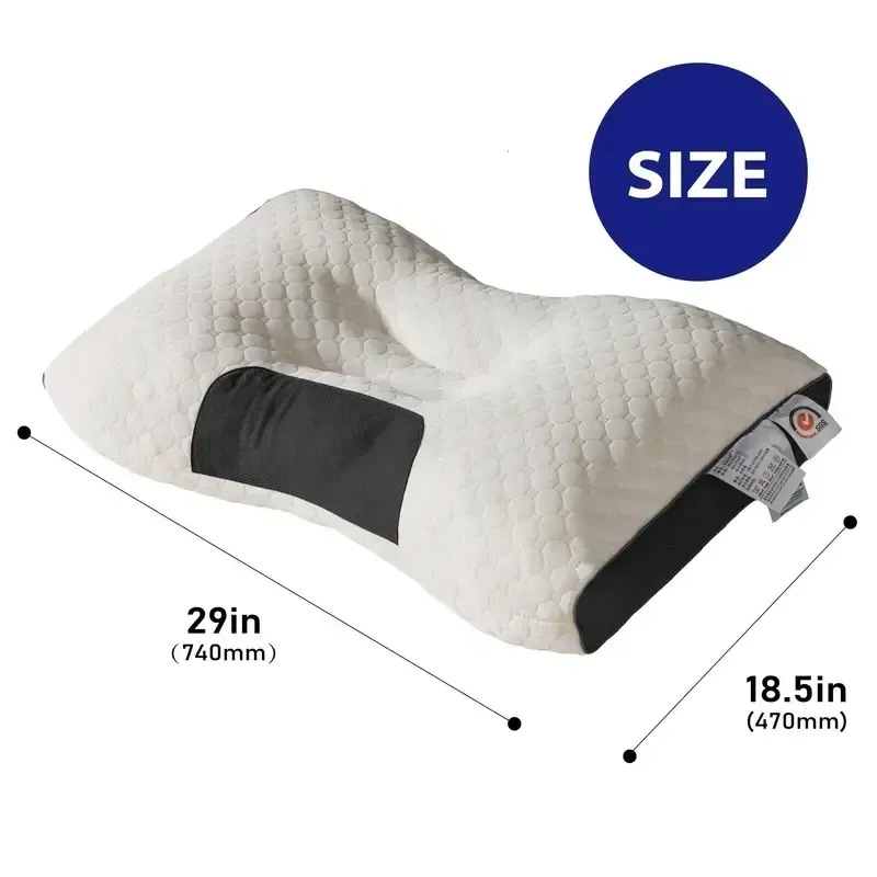Almofada de pescoço com massagem tricotada para dormir, macia