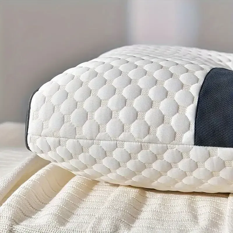 Almofada de pescoço com massagem tricotada para dormir, macia