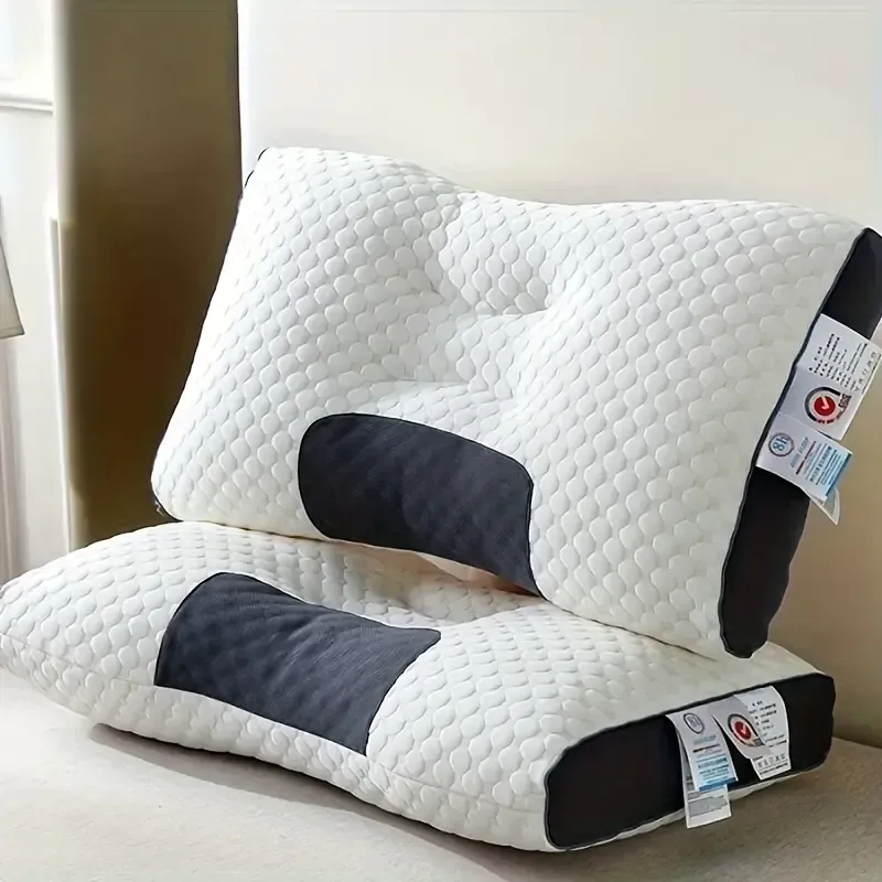 Almofada de pescoço com massagem tricotada para dormir, macia