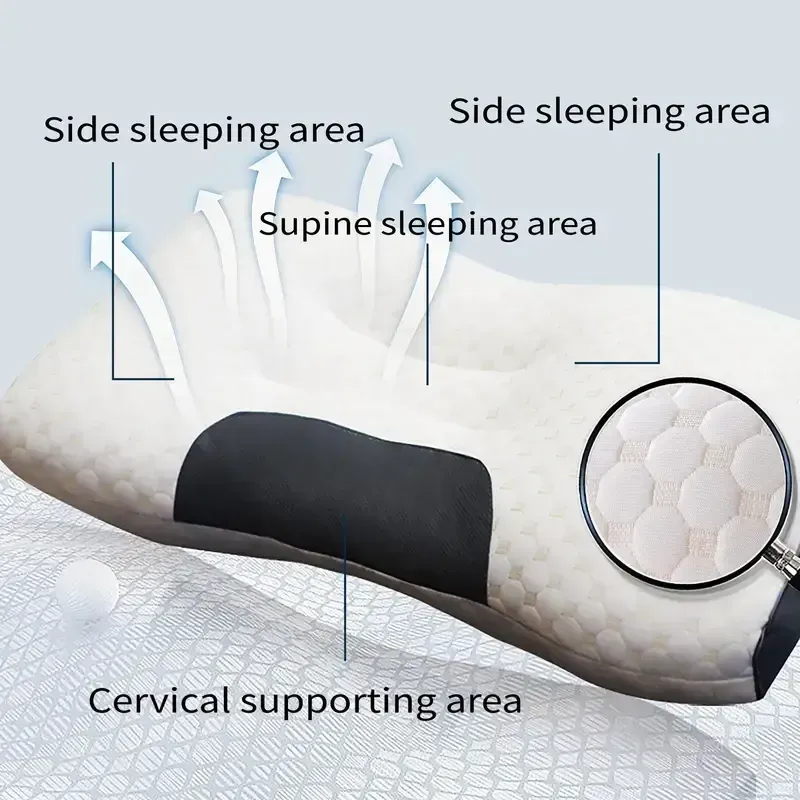 Almofada de pescoço com massagem tricotada para dormir, macia