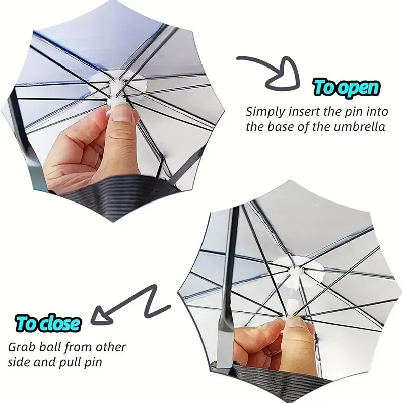Chapeau parapluie à bandeau élastique avec protection UV pour le camping et la pêche