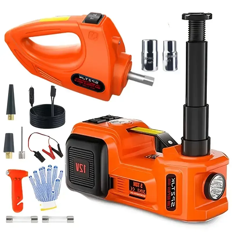 Kit de macaco elétrico de carro de 5 toneladas e chave de impacto para pneus。