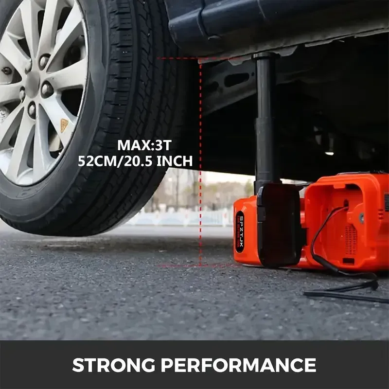 Kit de macaco elétrico de carro de 5 toneladas e chave de impacto para pneus。