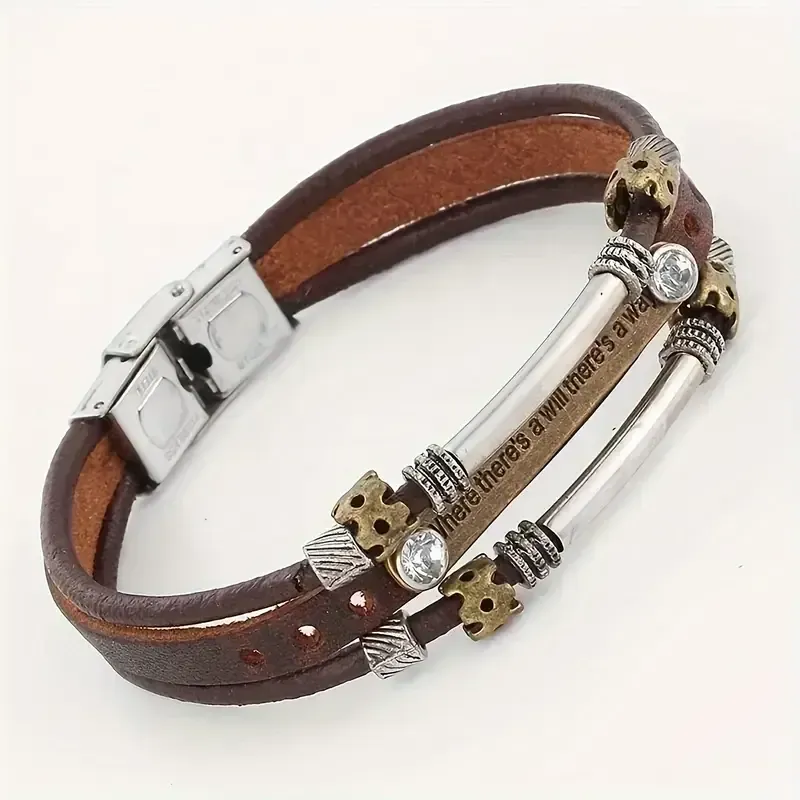 Pulseiras modernas de couro e corda