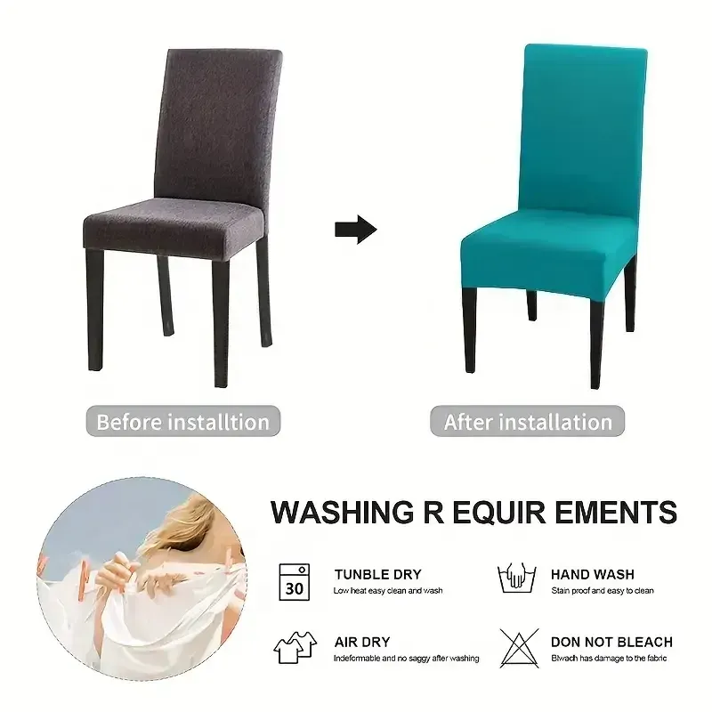 Conjunto de 4 peças de capa elástica para cadeira de jantar e cozinha em casa