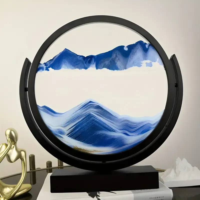 Arte dinâmica em areia de vidro com tema de anjos - Pintura de areia movediça 3D autônoma para decoração de casa e escritório