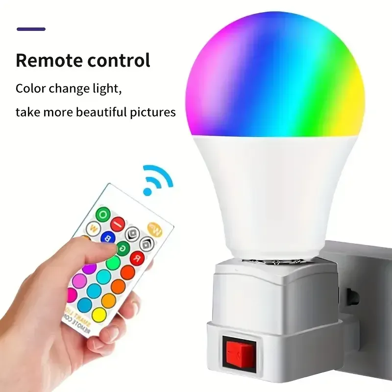 Lâmpada de controle remoto inteligente de 16 cores RGB+W