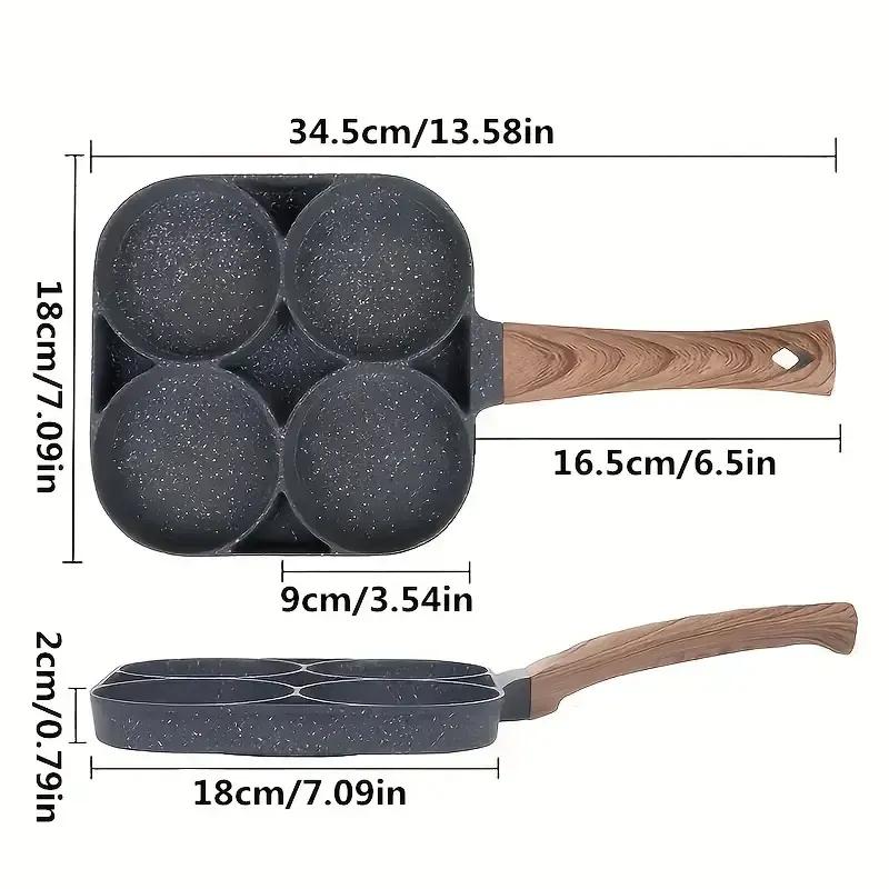Frigideira antiaderente Maifan Stone com 4 furos