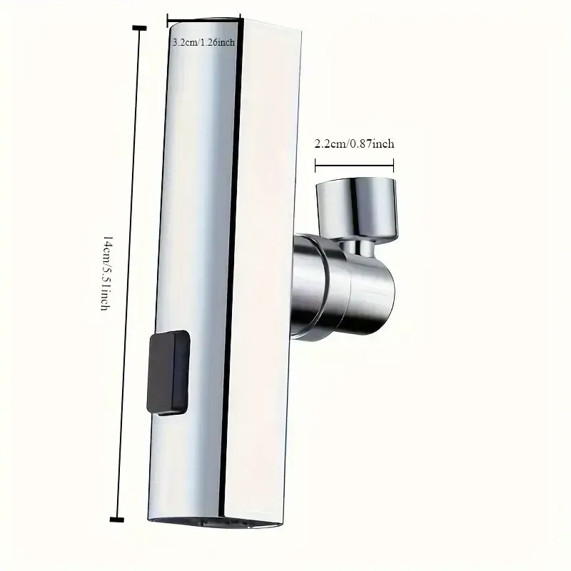 Adaptador de torneira multifuncional universal ABS, fluxo em cascata de 3 velocidades, cabeça de spray giratória à prova de respingos, sem necessidade de eletricidade, fácil instalação, atualização elegante