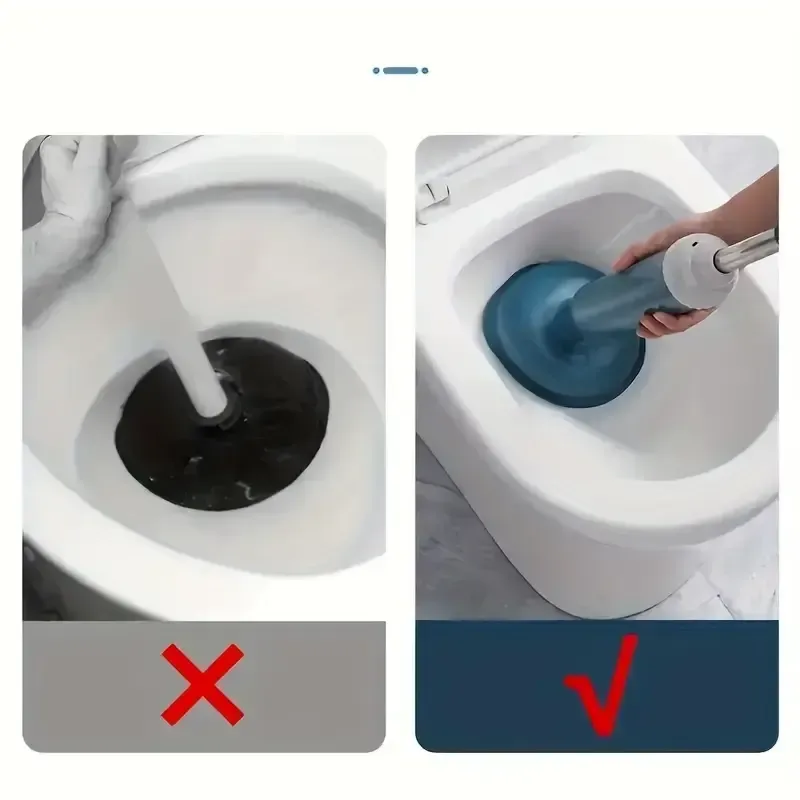 Ventouse de toilette manuelle facile à utiliser - Déboucheur à pression d'air, sans piles requis, idéal pour le nettoyage domestique