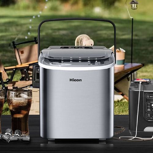 Nova máquina de gelo comercial com limpeza automática para cafeterias de negócios.