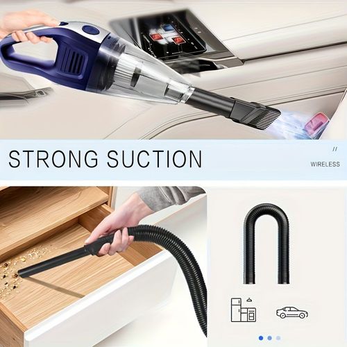 Aspirador portátil sem fio para carro familiar, aspirador potente com sucção USB, mini aspirador de limpeza, equipado com diversos acessórios, adequado para carro, casa, escritório e outras ferramentas de fenda.