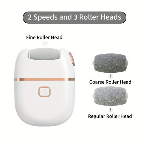 Novo Raspador de Pés, Três Cabeçotes de Esmerilhamento Substituíveis, Duas Velocidades, Desmoldagem Integrada.