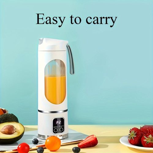 Liquidificador e Espremedor de Frutas Portátil Compacto Recargável por USB - Fácil de Limpar, Perfeito para Smoothies, Shakes e Bebidas de Frutas Frescas - Capacidade de 10,14oz a 16,91oz, com Display Digital, Lâmina em Aço Inoxidável - Ideal para Casa, Escritório, Viagens, Mini Liquidificador para Smoothies