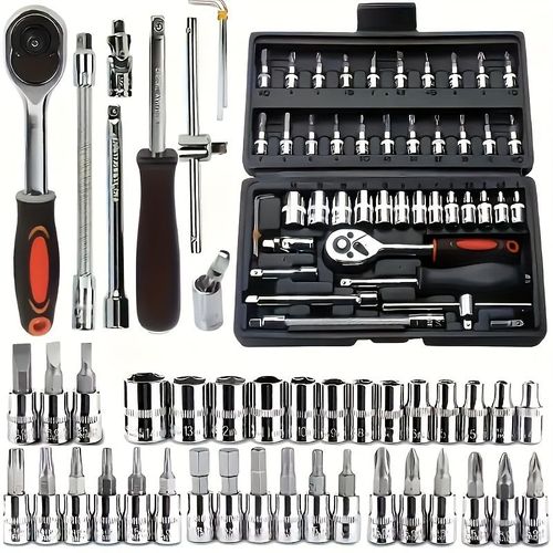 Conjunto de ferramentas mestre automotivo profissional, conjunto de ferramentas premium de 46 peças para reparo de carros, bicicletas e motocicletas