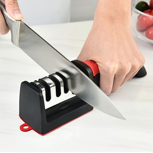 Facas de Cozinha Profissional em 4 Etapas - Pedra de Afiar em Tungstênio e Cerâmica Diamante para Chefs