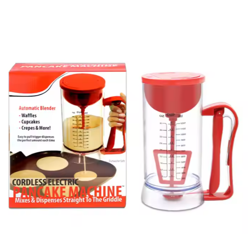 Distribuidor de massa para panquecas Easy Pour com pega - Utensílio de cozinha em plástico sem enchimento para panquecas, waffles, muffins e cupcakes perfeitos, inclui suportes de papel para cupcakes - Acessório de cozedura multiusos