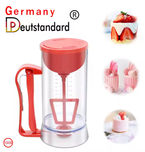 Distribuidor de massa para panquecas Easy Pour com pega - Utensílio de cozinha em plástico sem enchimento para panquecas, waffles, muffins e cupcakes perfeitos, inclui suportes de papel para cupcakes - Acessório de cozedura multiusos