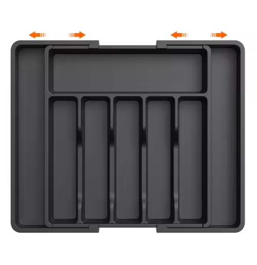Organizador de gavetas de talheres ajustáveis ​​em plástico, suporte para talheres, organizador de talheres, organizador expansível de gavetas de cozinha