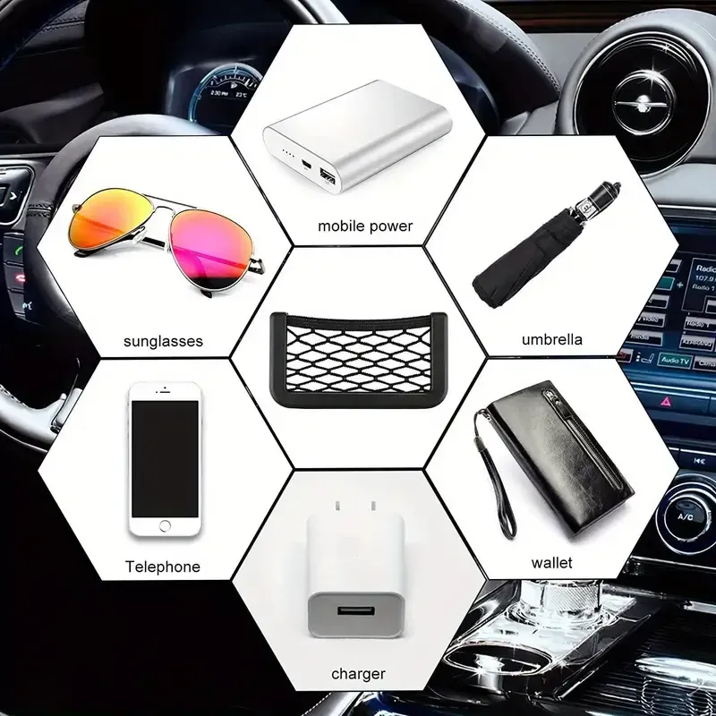 4Pcs Car Mesh Organizador Bolsos