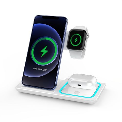 Estação de carregamento rápido 3 em 1, suporte de carregador sem fios dobrável para iPhone 16, 15, 14,13,12,11, Pro, Max, Mini, Plus, X, XR, XS, SE, 8Plus, para Apple Watch 1-9, para Airpods 3-2Pro, TIMESS
