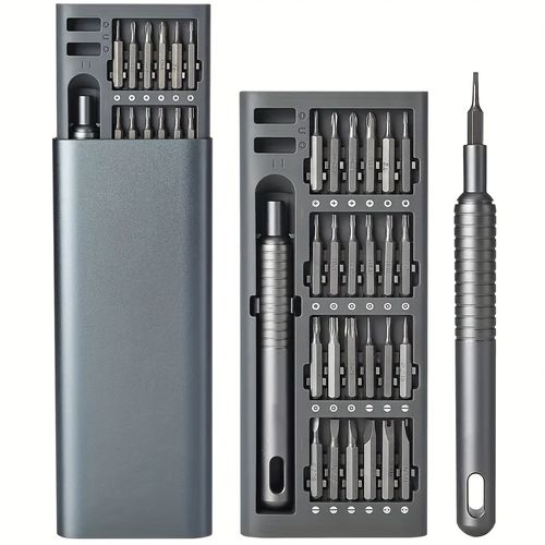 Conjunto de chaves de fendas de precisão 25 em 1, ferramentas de reparação multifuncionais para desmontagem de telemóveis e tablets, plástico durável, sem carga - com várias cabeças de parafusos