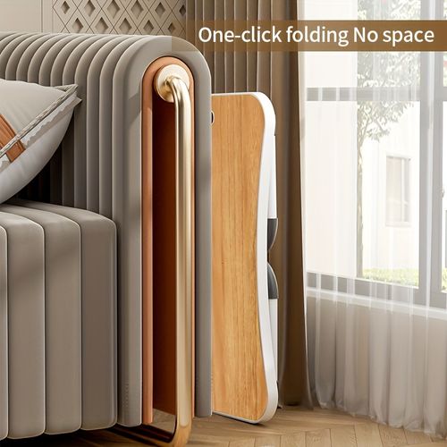 Mesa de cabeceira portátil ultra grande para portátil - Suporte de bandeja multifuncional com suporte para copos e gaveta, USB, ventoinha e luz - Perfeito para comer, ler e escrever em camas, sofás, pavimentos - Estável, durável e dobrável
