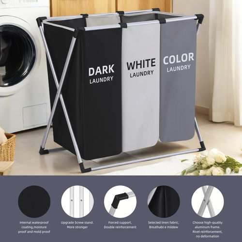 Cesto de roupa suja de grande capacidade para pc, cesto de roupa suja durável para casa, dormitório universitário, cesto de armazenamento de roupa suja