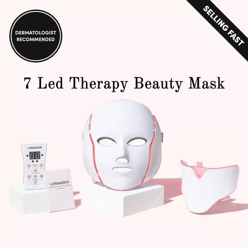 7-Colour LED Face Beauty Mask – 138 LEDs, Rechargeable, Home Spa Tool, Red Light Therapy Mask