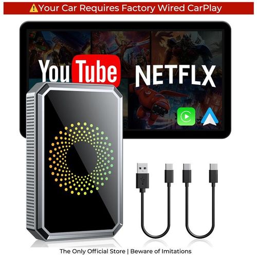 3-in-1 Wireless AI CarPlay Adapter Magic Video Box for iPhone & Android Supports Netflix-Youtube-TikTok APP