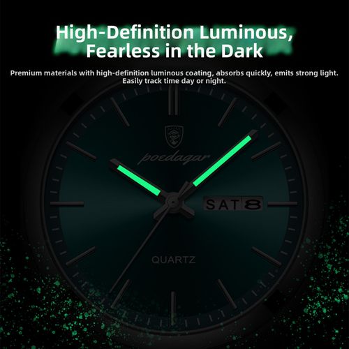 Green Lake Stainless Steel Ultra-Thin Men's Waterproof Luminous Quartz Watch