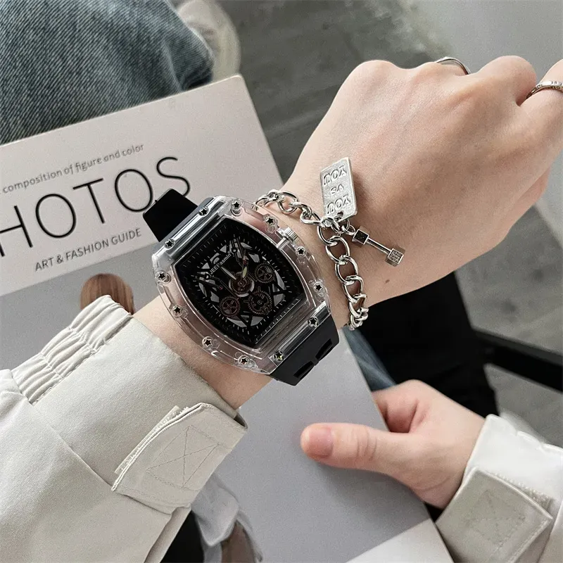 Men's Mechanical Skeleton Transparent Watch – Hip Hop Sport Fashion