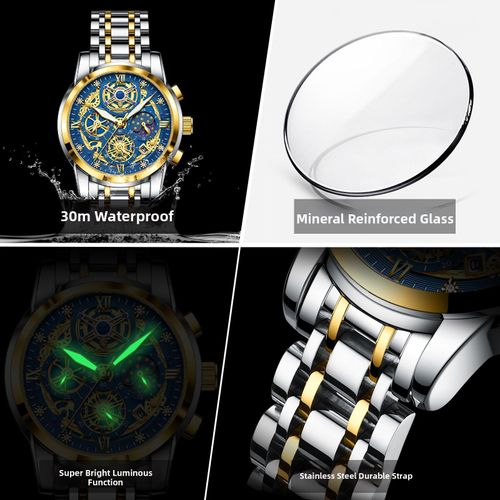 2026 New Luxury Skeleton Men's Watch Waterproof Luminous Quartz Watch