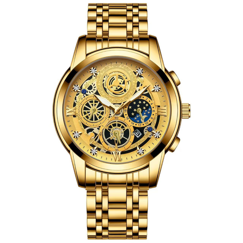 Luxury Gold Skeleton Watch for Men | Business Timepiece Ghana