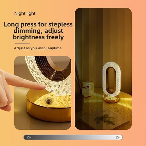 Luxury Crystal Touch LED Night Light - Creative High-End Bedroom Table Lamp