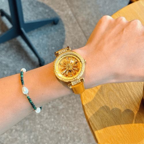 Sunflower Luxury – Manlandun Yellow Diamond Watch for Vibrant Style