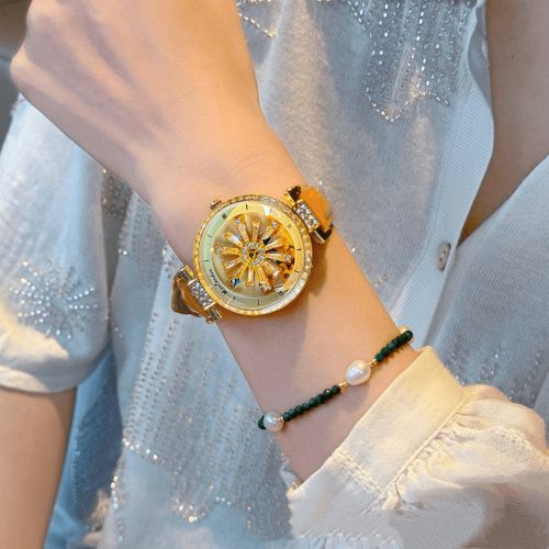 Sunflower Luxury – Manlandun Yellow Diamond Watch for Vibrant Style
