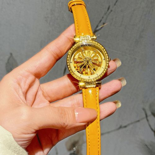 Sunflower Luxury – Manlandun Yellow Diamond Watch for Vibrant Style