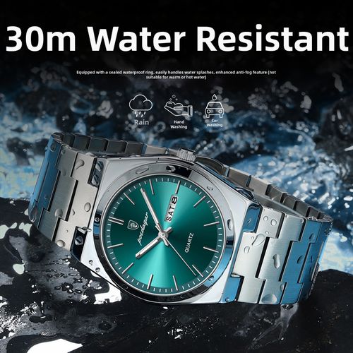 Green Lake Stainless Steel Ultra-Thin Men's Waterproof Luminous Quartz Watch