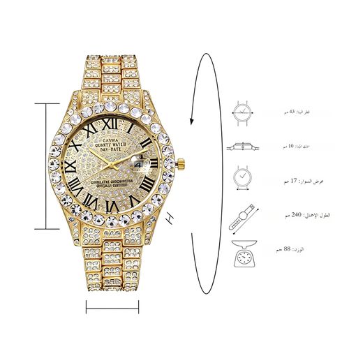 Luxury Diamond Watch-Elegant High-End Diamond Inlaid Wristwatch Premium Luxury Gift Watch with Gift Box