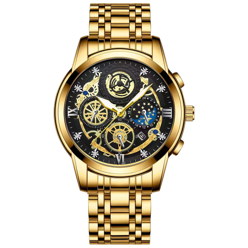 Luxury Gold Skeleton Watch for Men | Business Timepiece Ghana