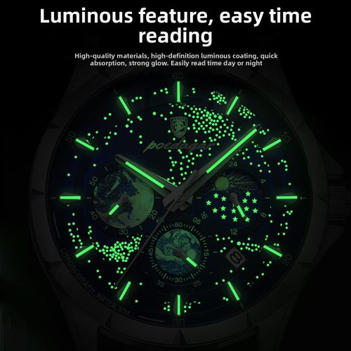 New Multifunction Quartz Luminous Men's Watch 50m Waterproof - 42mm
