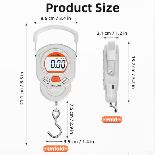 Portable Digital Luggage Scale, Lb Capacity & 10 G Precision,