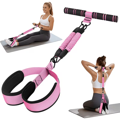 Workout 1pc Upgraded Pedal Resistance Band , Detachable Sit Up Pull Rope with Anti-Snap Sleeve