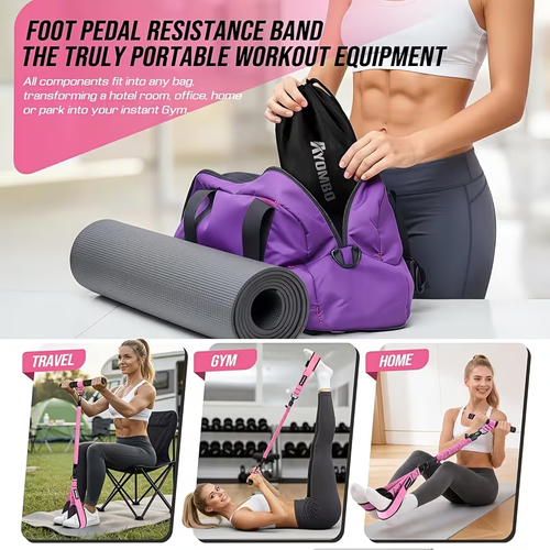 Workout 1pc Upgraded Pedal Resistance Band , Detachable Sit Up Pull Rope with Anti-Snap Sleeve