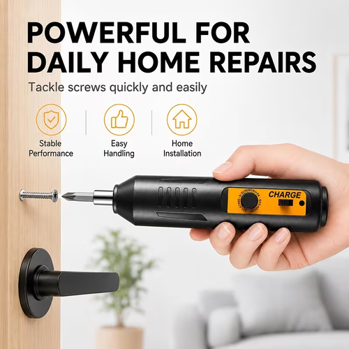 Cordless Electric Screwdriver | Multifunctional Rotary Tool With One-Click Start, Adjustable Forward & Reverse