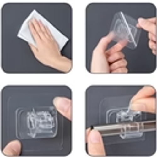 Nail-Free Adjustable Curtain Rod Holders(Set of 2)