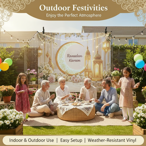 Large Ramadan Kareem Eid Wall Cloth Decor